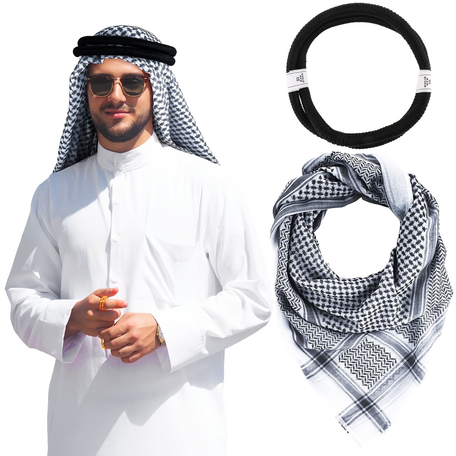 Traditional Middle Eastern Headscarf Set  Muslim Headband Headscarf